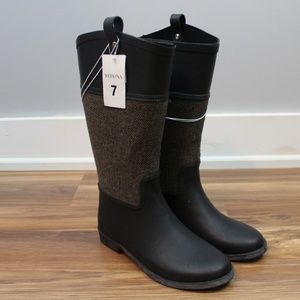 Merona Krissa Herringbone Rainboots NWT Size 7